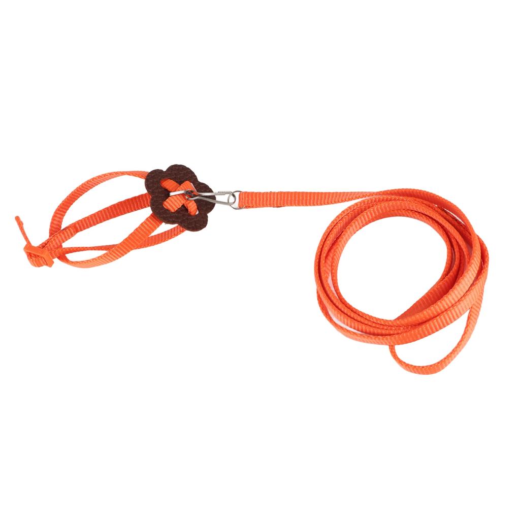 Bird Harness Parrot Leash Adjustable Birds Nylon AntiBite Rope for Outdoor Training(Orange )