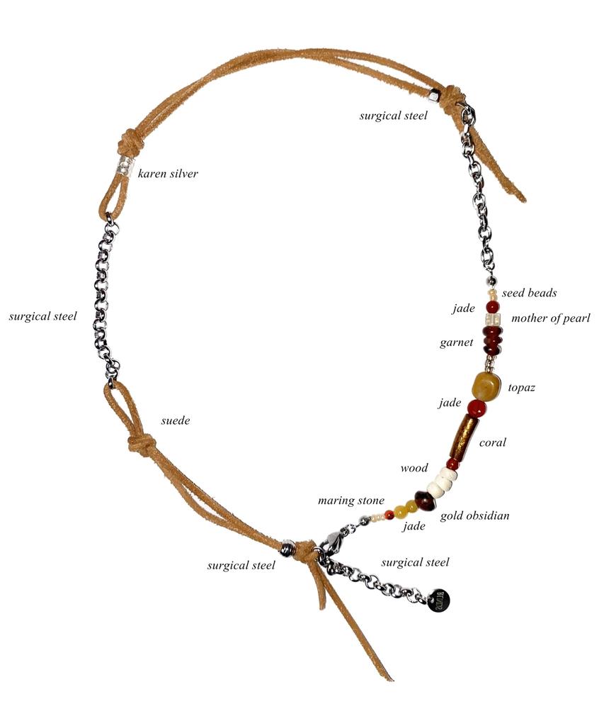 Runds 360 Karen Silver Brown Mix Necklace