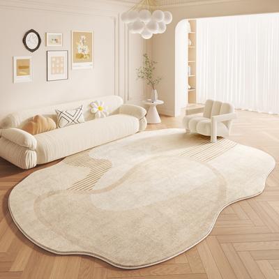 Minimalist Cream Style Carpets for Living Room Irregular Bedroom Decor Plush Carpet Fluffy Soft Leisure Rug Home Thick Floor Mat