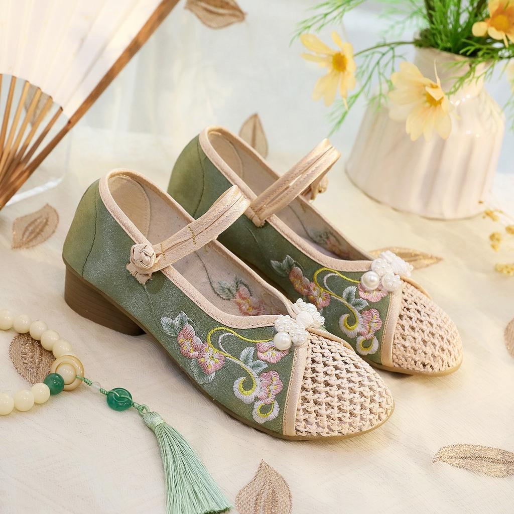 [Yirou] 2025 nowe stare pekińskie buty z tkaniny styl etniczny lekkie buty cheongsam z butami styl etniczny haftowane buty