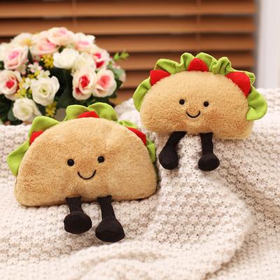 Cute Plush Doll Taco Cake School Bag Pendant Keychain Doll Claw Machine Grab Doll