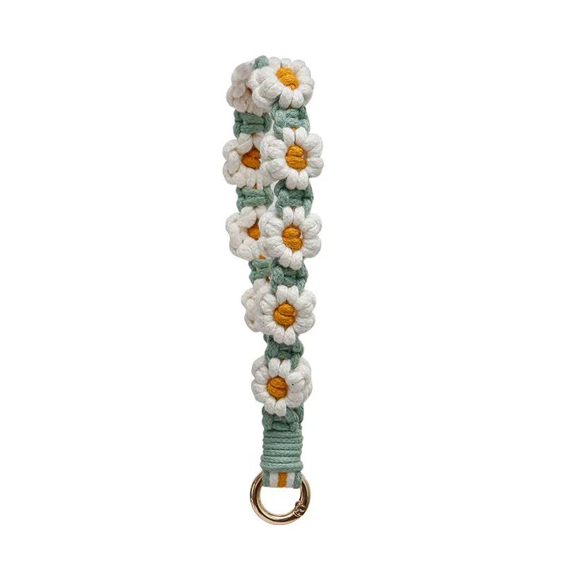 Handy-Lanyard, Blumen-Handykette, Handgewebt, Hochwertiges Kamera-Lanyard, Ins-Anhänger, Gänseblümchen-Handy-Lanyard für Damen
