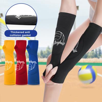 1 Pair Volleyball Arm Sleeves Reduces Strain Swelling Elbow Support Compression Sleeve with Thumbhole Outdoor Basketball Cycling Sports Accessories