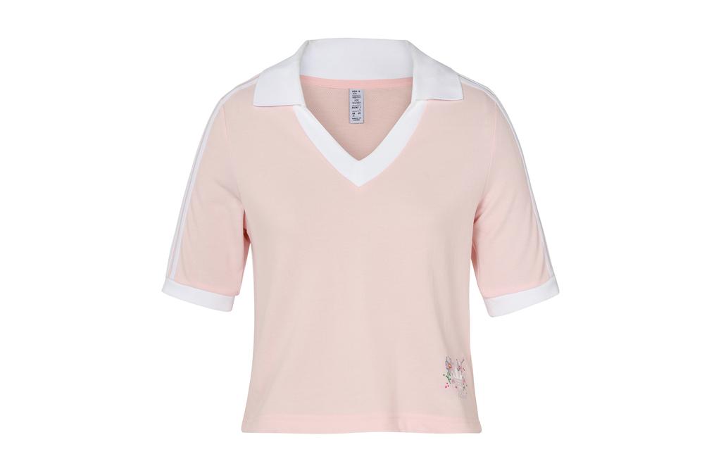 adidas originals Logo Embroidered V-Neck Cropped Top IP3757