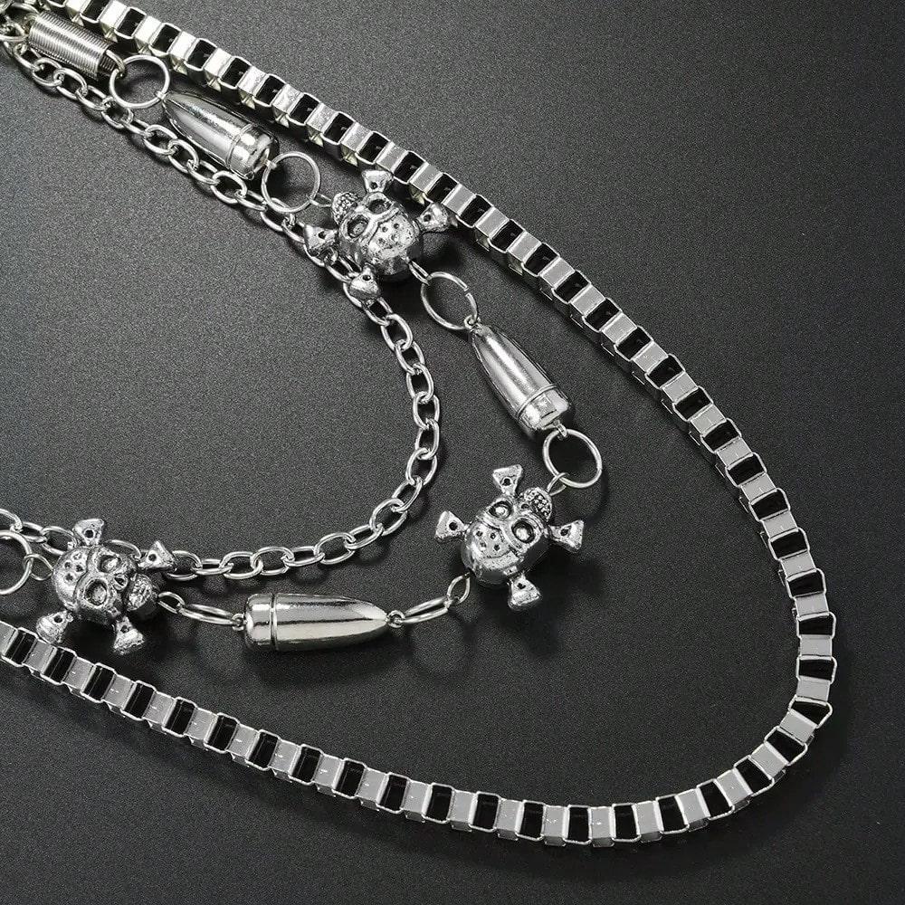 European and American Style Multi-layered Metal Chain Hip-hop Punk Style Waist Chain