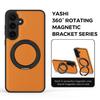 For Samsung Galaxy S25 FE Case with Ring Kickstand Magnetic Case PU Leather Back Cover