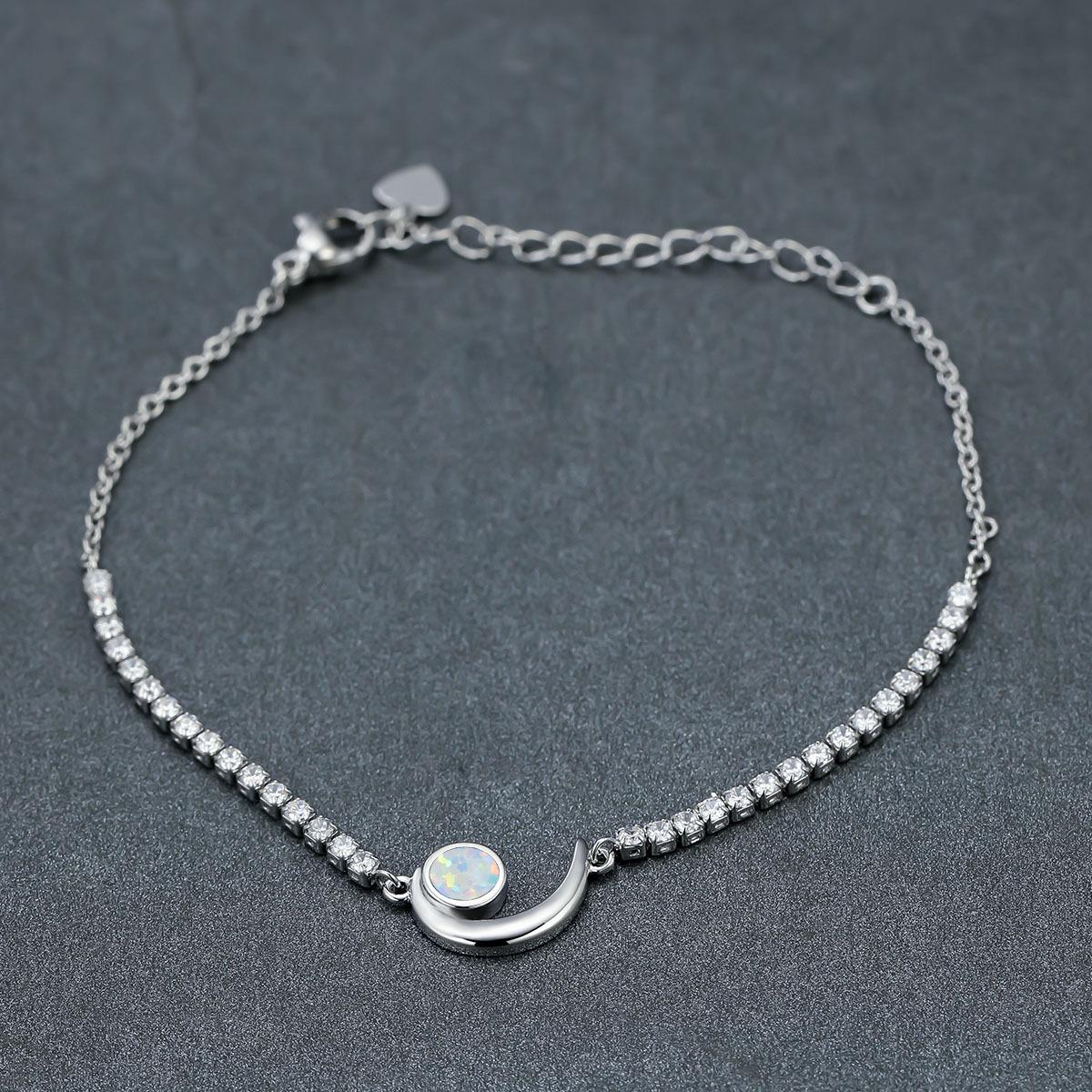 

Новый персонализированный браслет Baita из розового золота с круглым полумесяцем и инкрустацией бриллиантами