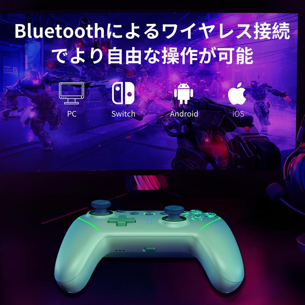 NBCP Controller for with Back Wireless Rapid Fire Turbo and Macro Gyro Compatible with Japanese Instruction Manual Included WOLF-V8 Switch/Switch 2,