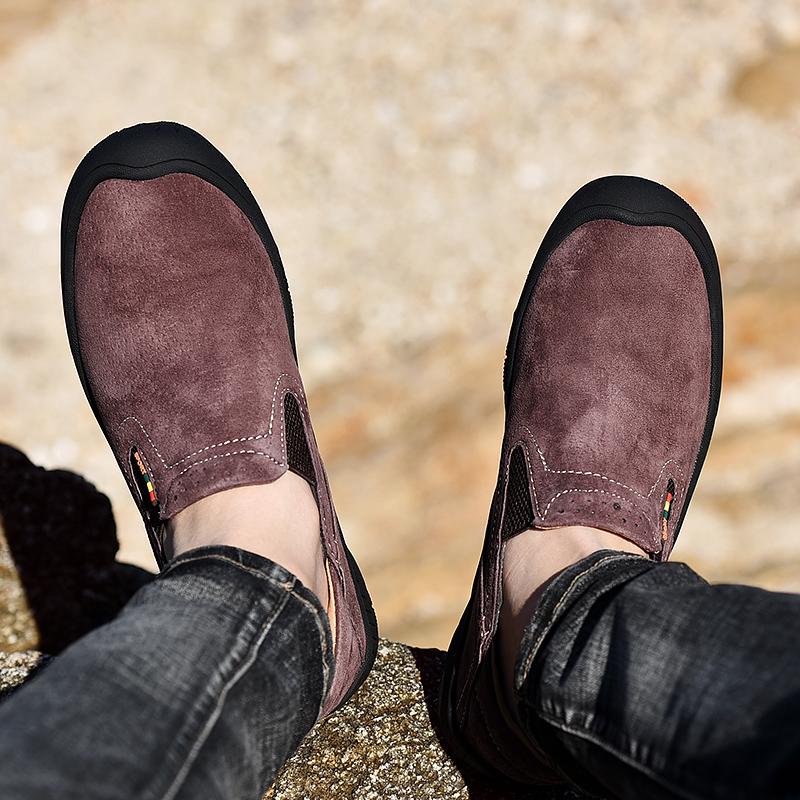 

Мокасины Стильные мужские туфли без застежек Универсальная мужская повседневная обувь Кожаная мужская удобная обувь для вождения Роскошные новые мужские туфли 48 темно-коричневого