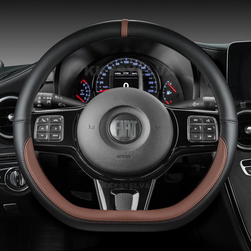 Microfiber Leather Car Steering Wheel Cover 38cm For Fiat Tipo Fullback Strada Toro Doblo Freemont Bravo Stilo Auto Accessories