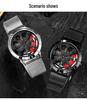 Sanda Men's Creative Rotating Quartz Wristwatch with Mesh Strap