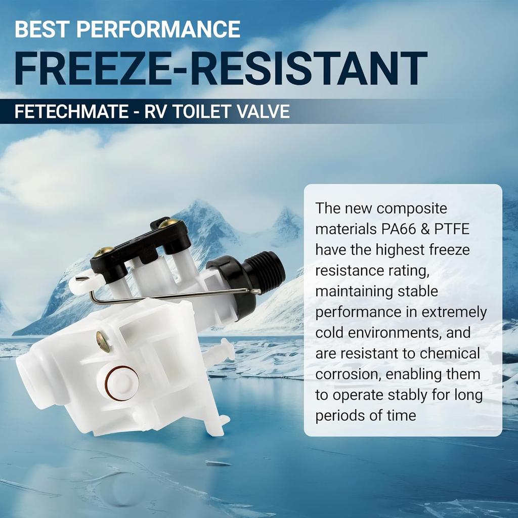 31705 3 RV Toilet Water Valve Kit Freeze-Resistant & Leak-Resistant, Fit For Thet-Ford RV Toilet Parts Compatible With Thet-Ford Aqua-Magic V High