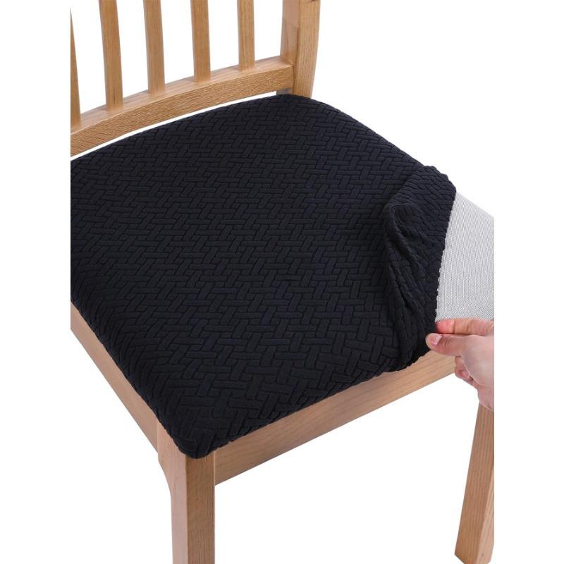 

Жаккардовый чехол на сиденье стула, чехол на стул для столовой, серо-коричневый, 1 шт. one-size чёрный