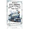 Vintage Polar Express "All Aboard" Train Tin Sign - 8x12" Retro Christmas Decor for Farmhouse Home Bar Cafe Metal Wall Art Gift