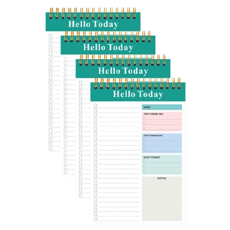 

4 Pcs Practical Daily Planner A 5 Notepad Spirals Stationery Notebooks Notebook Reporters Notebooks темно-зелений колір