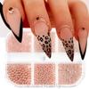 6 Grids Mini Stainless Steel Metal Bead 3D Sliver Gold Small Micro Beads DIY Nail Art Decoration Accessories