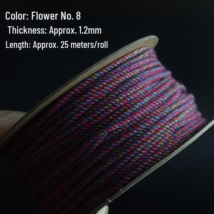 Multi-Color Hand-Twisted Cotton Rope for Beading and DIY Projects