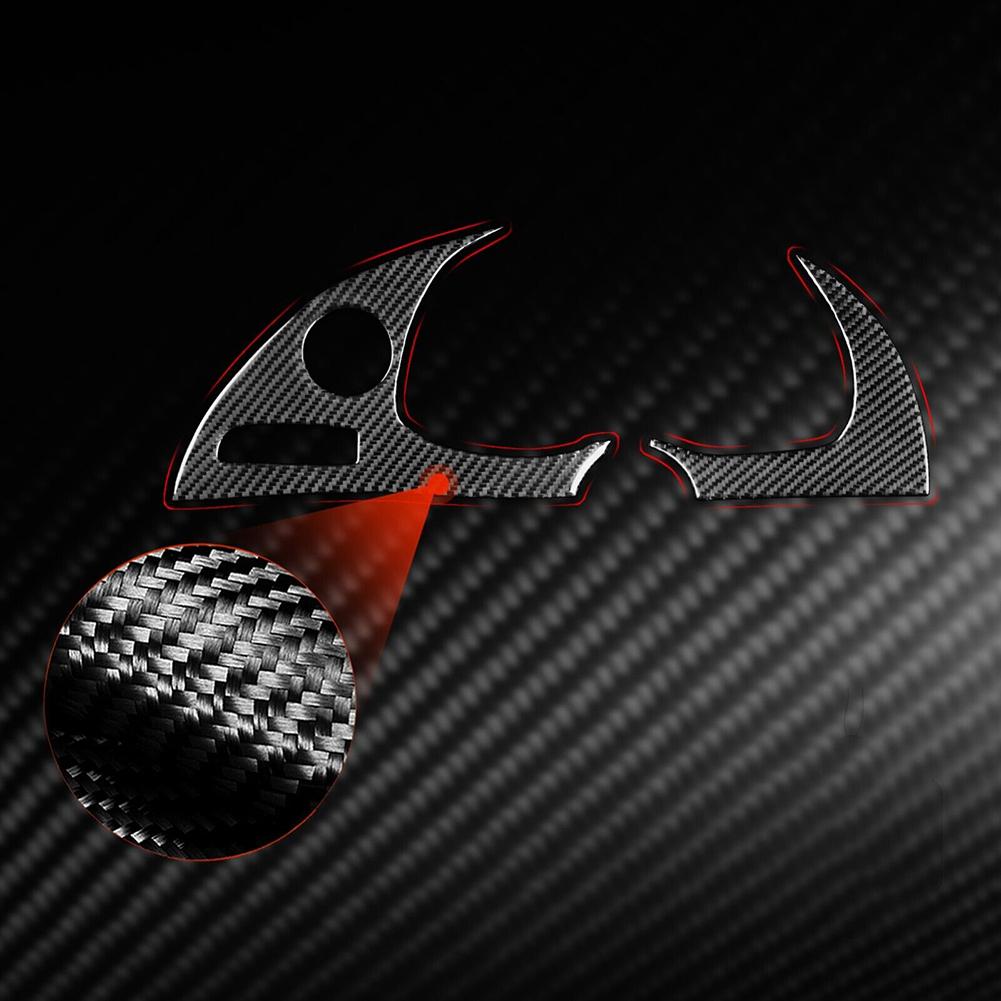 2 Pcs Dashboard Trim Carbon Fiber Cover Trim Interior Decor