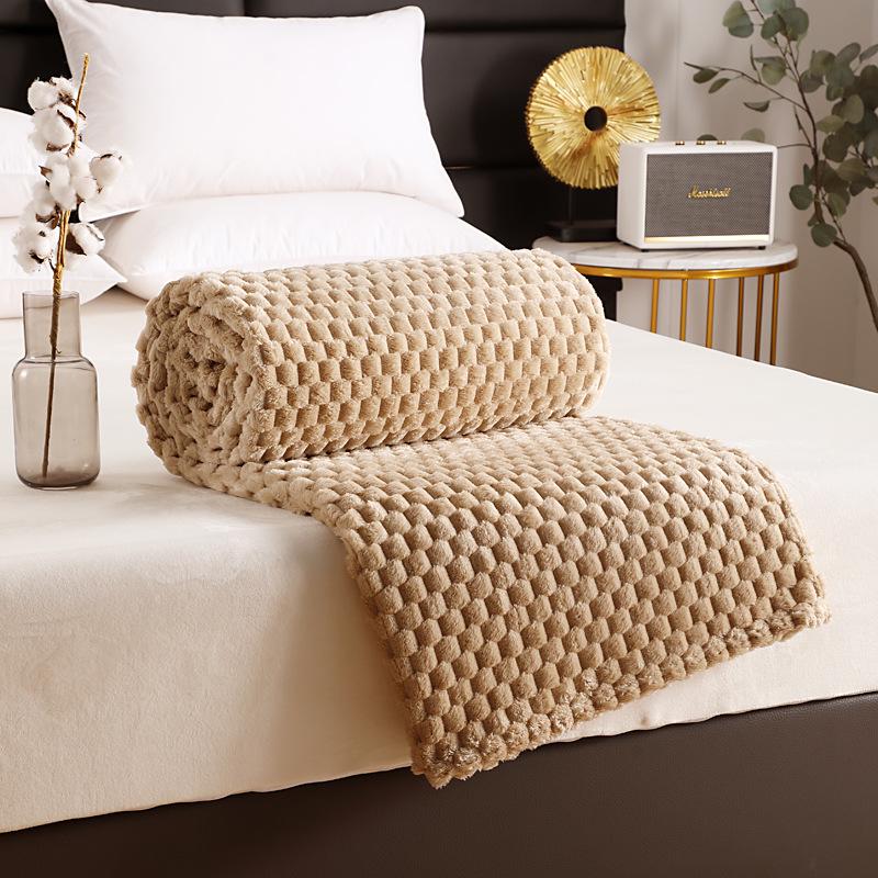 Golden Turtle Velvet Solid Color Flannel Blanket - Multifunctional Coral Fleece Cover, Single/Double.