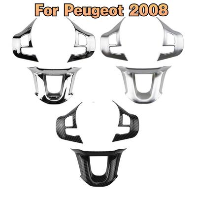 ABS Car Steering Wheel Decoration Cover Trim Sticker for Peugeot 2008 208 2014 2015 2016 2017 2018 Interior Accessories