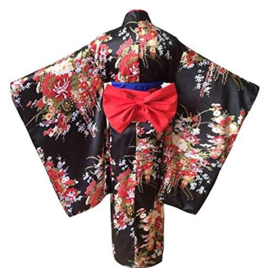 Perucă Hell Girl Enma Ai și Evantai Oiran Cosplay Mărime Mare [amaletPlay] Perucă, Stil, Kimono, Furisode, Plasă, Inclus, Costume, Femei, (XL)