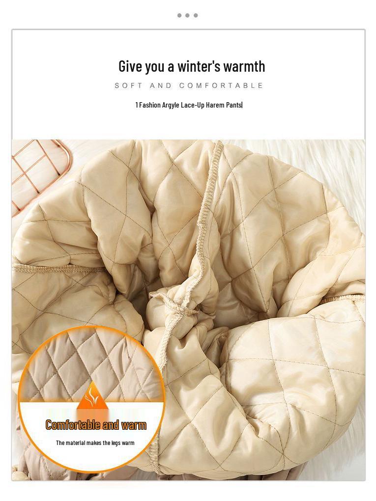 Women's Plus Size Quilted Winter Pants - Warm, Thick, Lightweight, Casual Fit