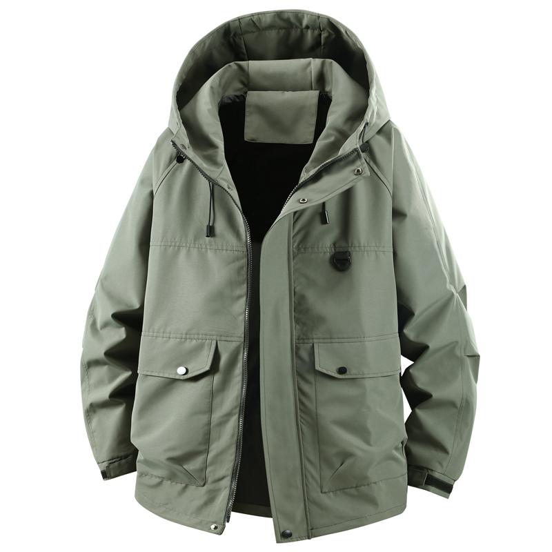Plus Size 5XL-12XL Autumn Waterproof Trench Coat for Men Oversize Windbreaker Hooded Casual Men's Black Jackets