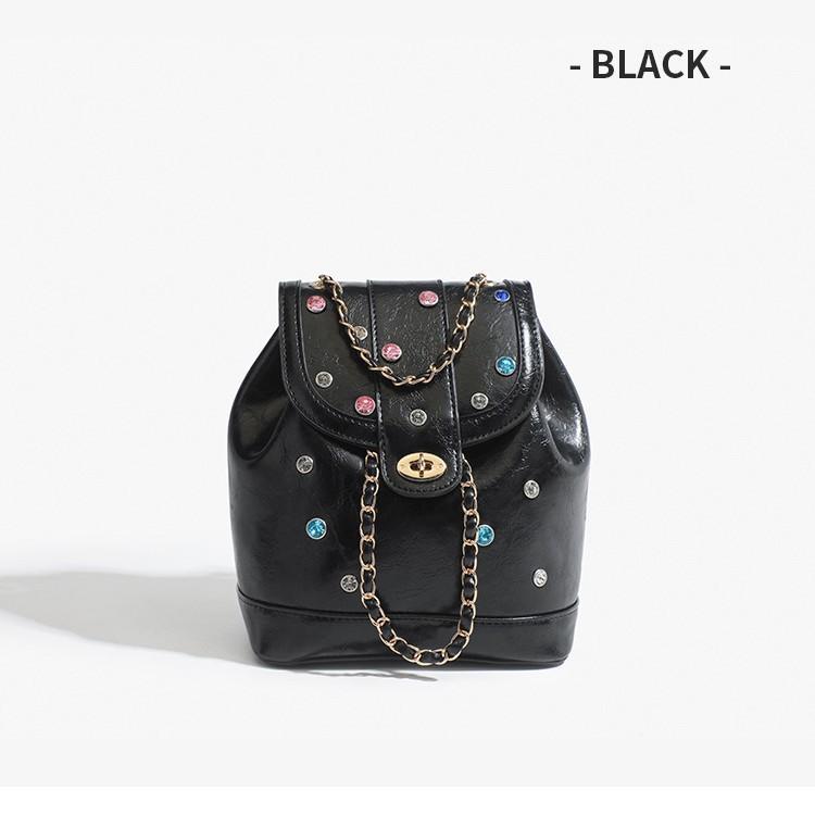 Dual Shoulder Bag, Fashionable Student Backpack, Small Chic Style Chain Bag, Bucket Bag for Women