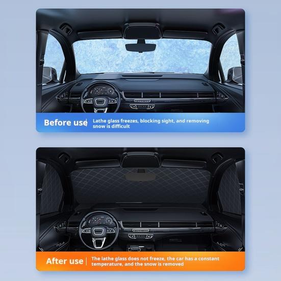 Automobile Ice Shield Snow Cover Foldable Design Wear Resistant Easy Installation Anti-Freezing Winter Car Windshield