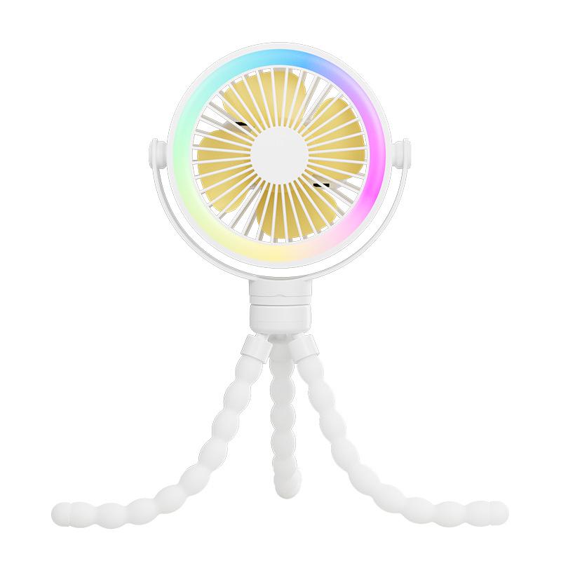 

Octopus Bracket DIY Desktop Fan with Colorful Lights - High-Speed Charging and Portable Design 145x140x60 mm белый