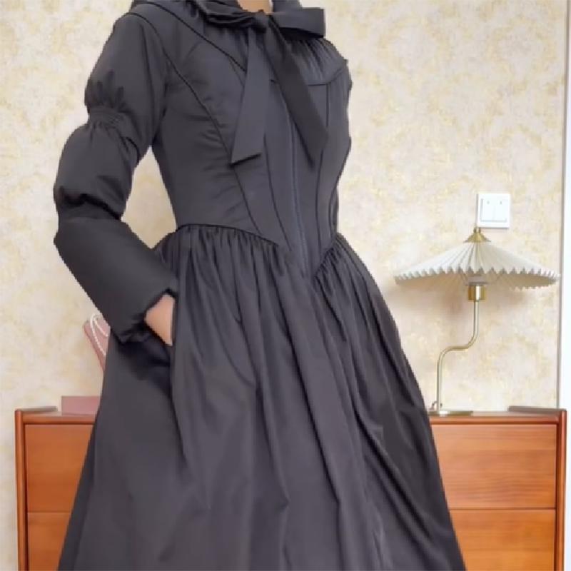 Women Chic Solid Maxi Dress Puff Jacket Slim Fit S Line Big Hem Warm Long Robes Coat Outfit Lady High Street Outwear