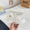 Women's White Sneakers 2025 New Outdoor Mesh Breathable Comfortable Flats Fashion Lace Up Height Increase Non Slip Casual Shoes