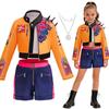 Costume de Cosplay Chasseur Chanteur Kpop pour Filles, Costume pour Fête d'Anniversaire Spectacle sur Scène, Costume d'Halloween 4 pièces pour Enfants