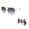 Gucci Lightweight Web Series Metal Large Frame Holiday Travel Square Sunglasses Women sunglasses Gold Gradient-Gray GG1195SK-001