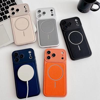 Official Leather Magnetic Phone Case For iPhone 17 13 14 15 16 Pro Max Magsafe Silicone Wireless Charge Soft Protector Cover