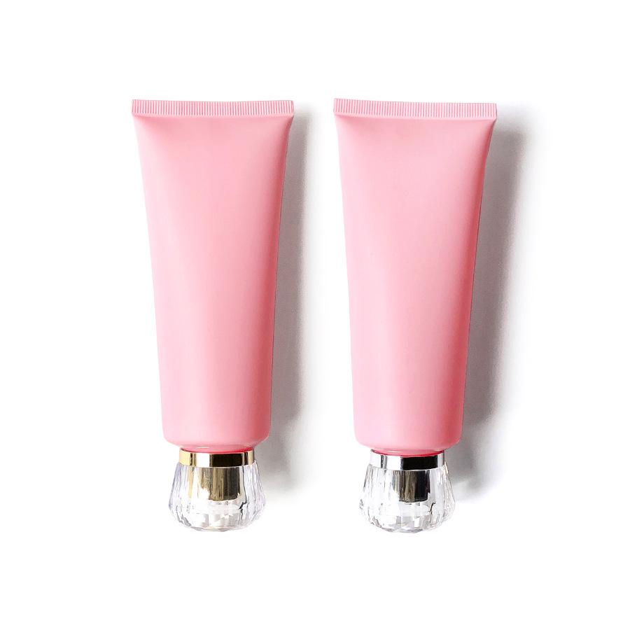 100g/ml Pink Frosted Soft Tube Bottle for Body Lotion, Facial Cleanser, Face Wash - Travel Size Cosmetic Packaging