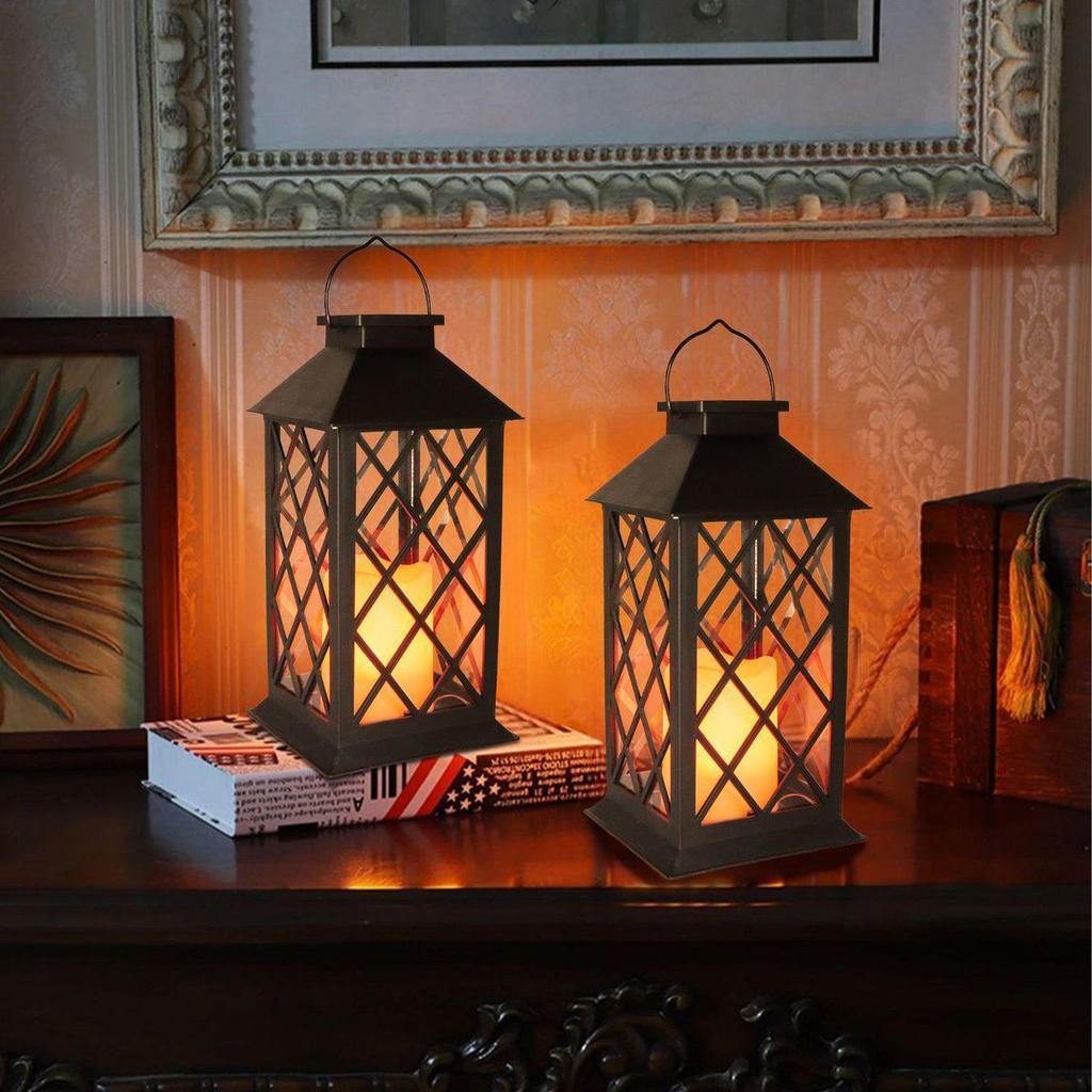 Vintage Außen Schmiedeeisen Solare Palastlaterne - Dekorative Garten Kerzenlampe