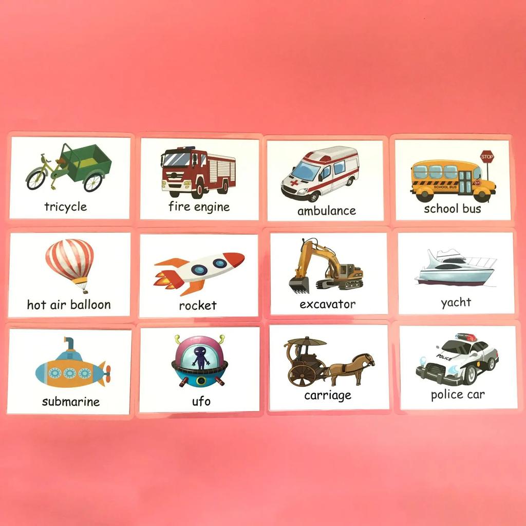 12PCS New Kids Montessori Toys English Learning Word Cards Color Flash Cards Children Colors Cognition Memory Education Toy 2026