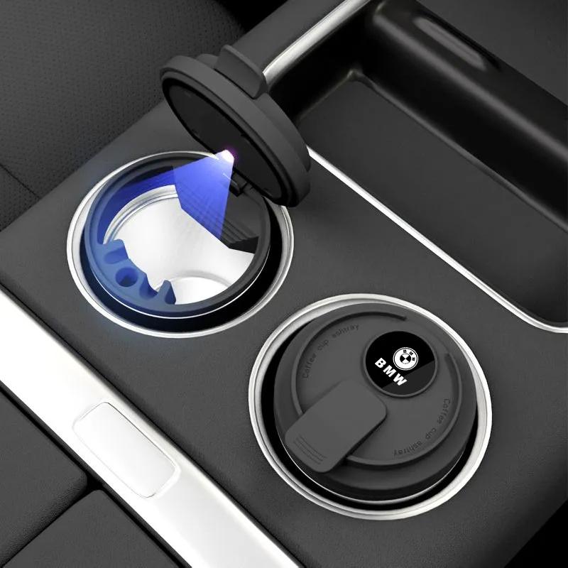 Car Ashtray Upgrade Creative Coffee Cup Style Car with Lid LED Metal Ashtray For BMW G80 G06 G07 G42 G14 G15 X1 X3 X5 M2 M3 M4 M