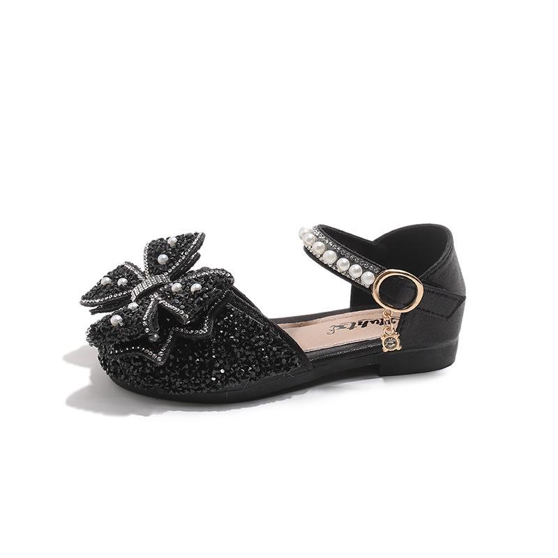 2026 Spring Summer Bowknot Rhinestone Baotou Sandals - Korean Style Little Girl Crystal Princess Shoes