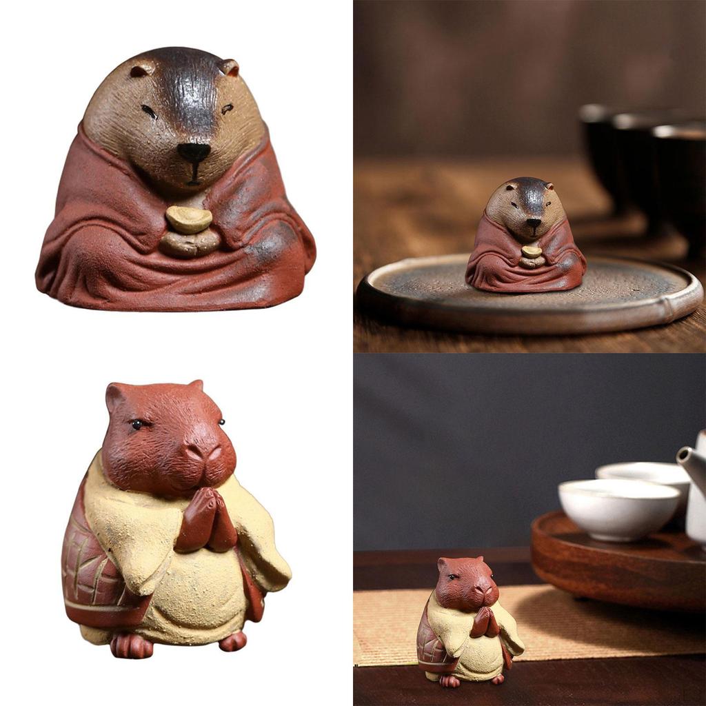 Capybara Figurine for Tea Ceremony Decoration On Desk Or Shelf