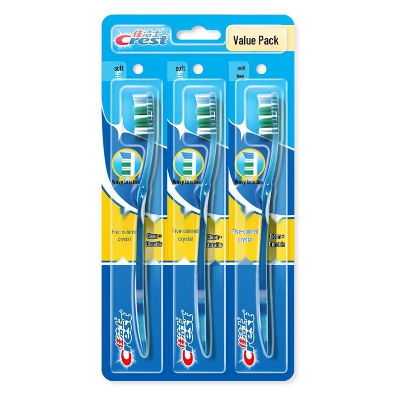 

Crest Colorful Crystal Soft Bristle Toothbrush 3-Pack