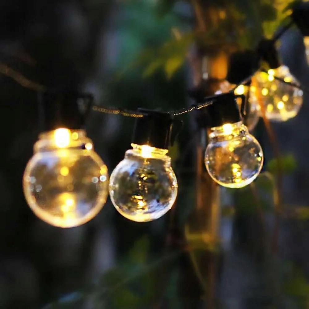 Solar Garden Garland Led Lights 20X Bulbs Hanging Decorative
