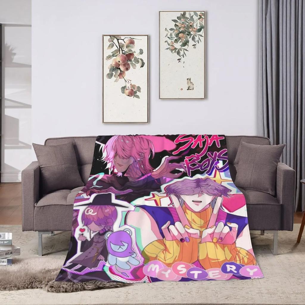 Coole K-Pop Teufelsjäger Saja Boy Flanelldecke Geeignet für Heimbetten und Schulbetten Wohnheim-Essential Heimdekoration