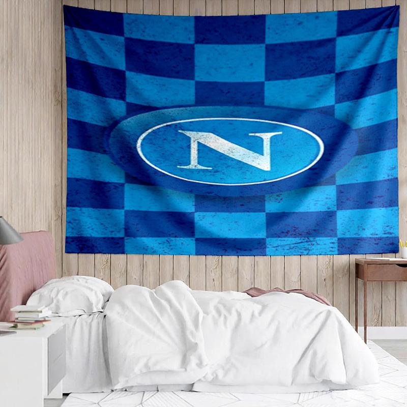 Napoli Football Club Emblem Tapestry Accessories Playroom Tapestry, for Bedroom,Livingroom, dormitory Room Wall Decor Fan Birthday Gifts