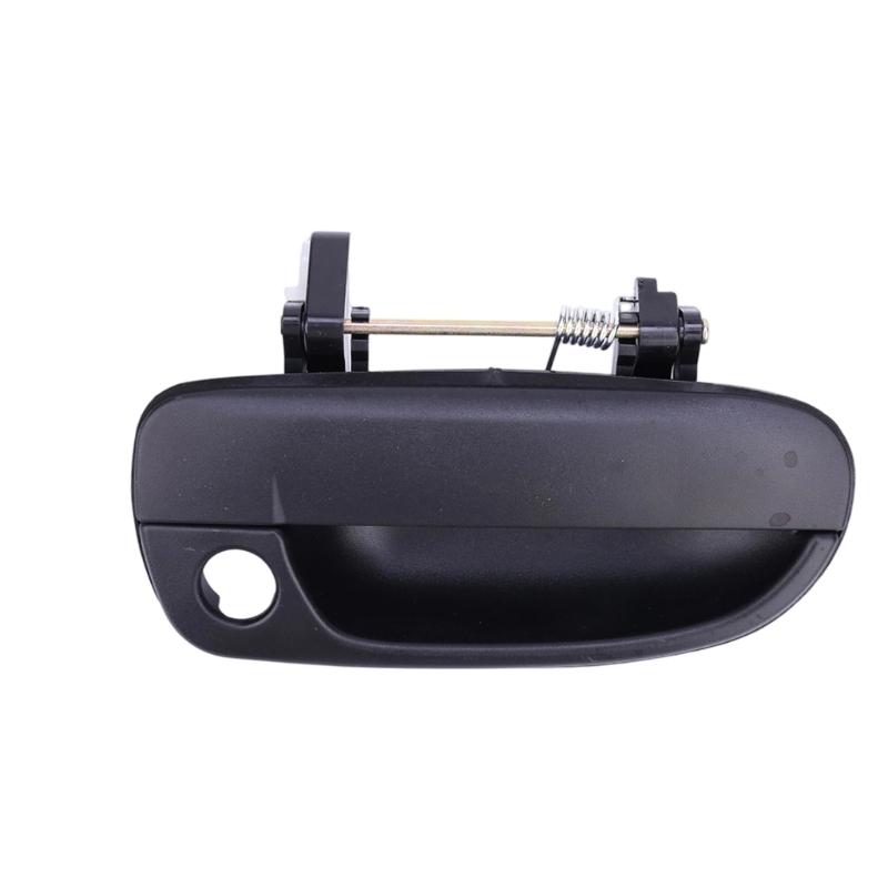 82660-25000 Exterior Door Handle for 1999-2006 Accent, Black Textured ABS Assembly with Metal Linkage, Return Spring, and Round Key Opening