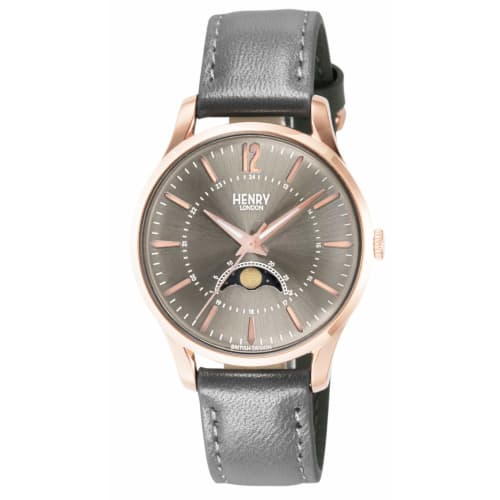 

Часы Henry London, Серый циферблат, Кристалл из нержавеющей стали, Кварцевый механизм, Фаза Луны, 34 мм, Великобритания, Лондонские часы HL34-LS-0424, Официально импортированы, Белый
