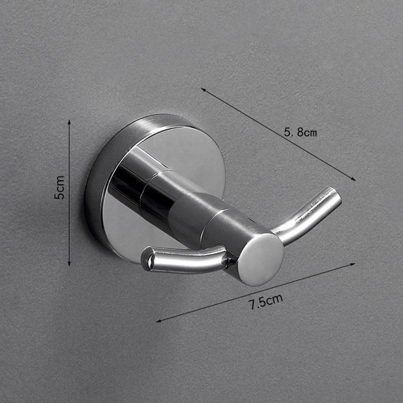 Wall-Mounted 304 Stainless Steel Bathroom Towel Rack and Storage Shelf