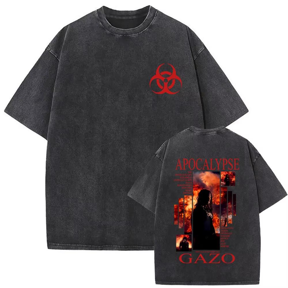 Rapper Album Graphic Washed Vintage Tshirt Men Women Hip Hop Fashion Pop Music cotton Tshirt Male Vintage Oversized Tops