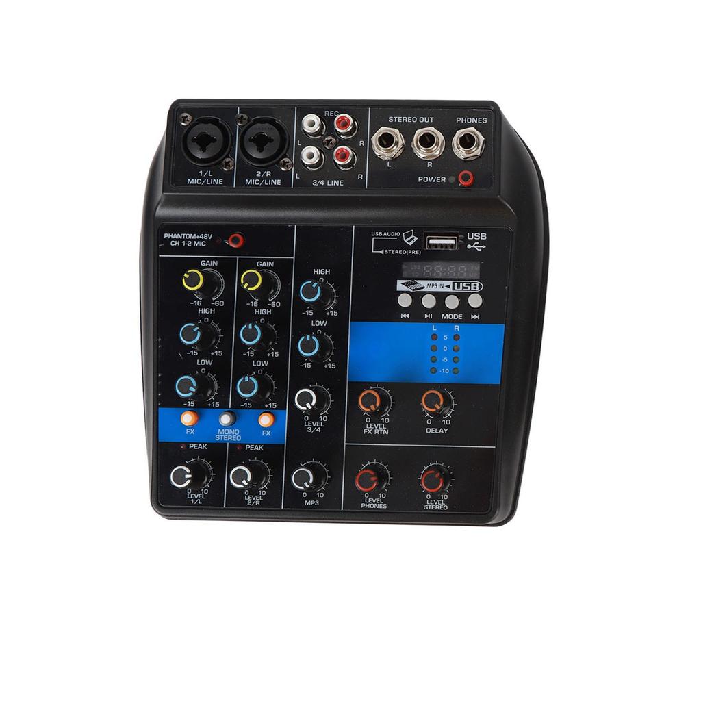 Audio Mixer USB 4 Channel Stereo Line Mixer Professional Stage Equipment 100‑240V UK Plug